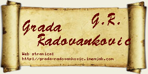 Grada Radovanković vizit kartica